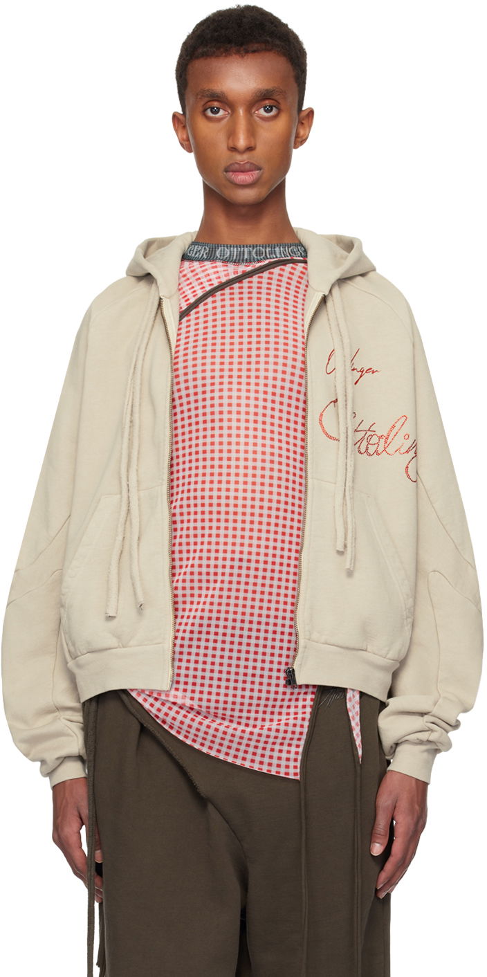Pulover Ottolinger Ottolinger Oversized Zip Hoodie Bež | 1150204121