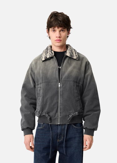 Jakna AXEL ARIGATO Denim Jacket with Faux Fur Collar Siva | A3157003, 2