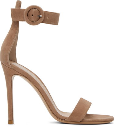 Superge in čevlji Gianvito Rossi Portofino Suede Heeled Sandals Bež | G61096.15RIC.CAM, 0