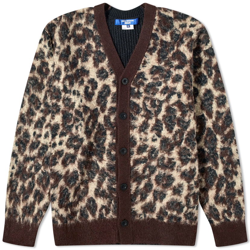 Pleteni pulover Junya Watanabe Junya Watanabe MAN Leopard Print Cardigan, Size Large Rjava | WM-N006-051-1