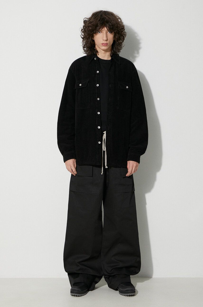 Srajce Rick Owens Corduroy Shirt Jacket Črna | DU02C5755.HC, 1