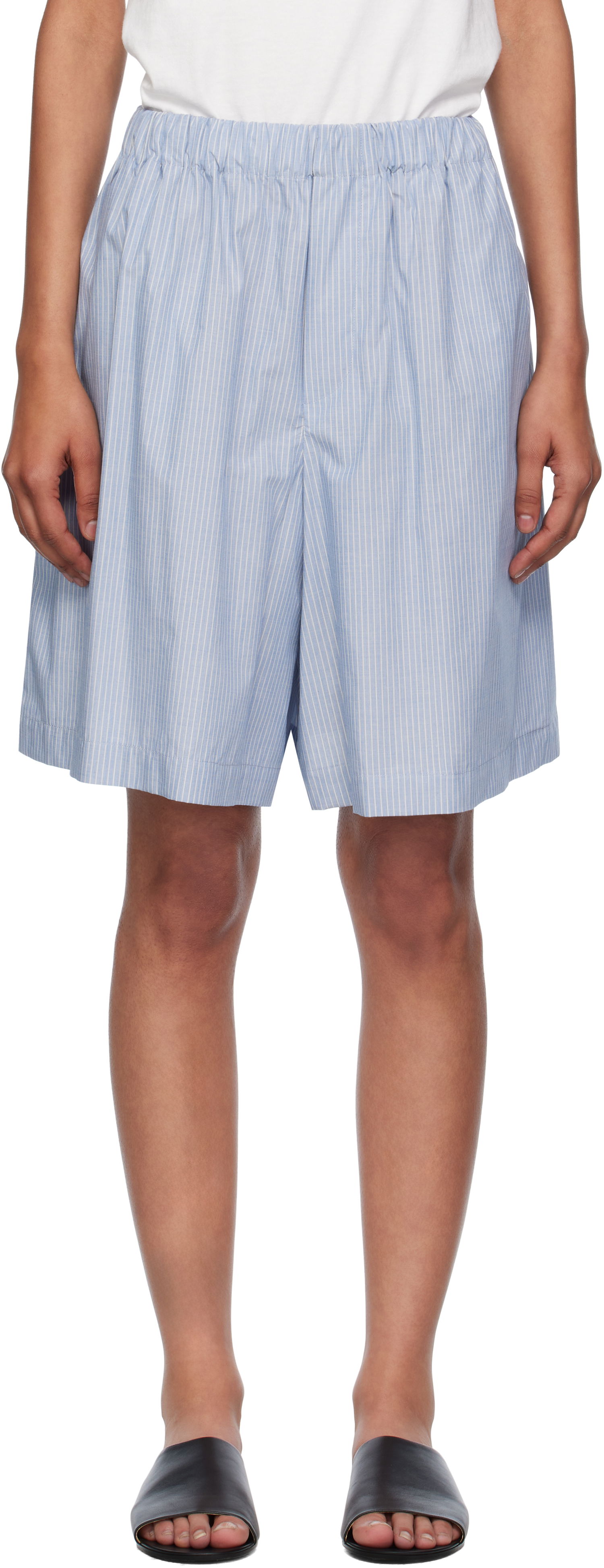 Kratke hlače Baserange Baserange Claude Striped Relaxed Shorts Modra | SSCL-PO-AU25, 0