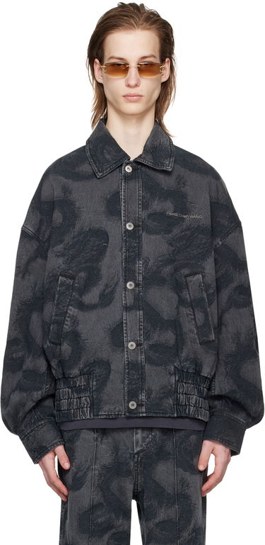 Jakna Feng Chen Wang Feng Chen Wang Dragon Print Denim Jacket Siva | FUS17JK11, 0