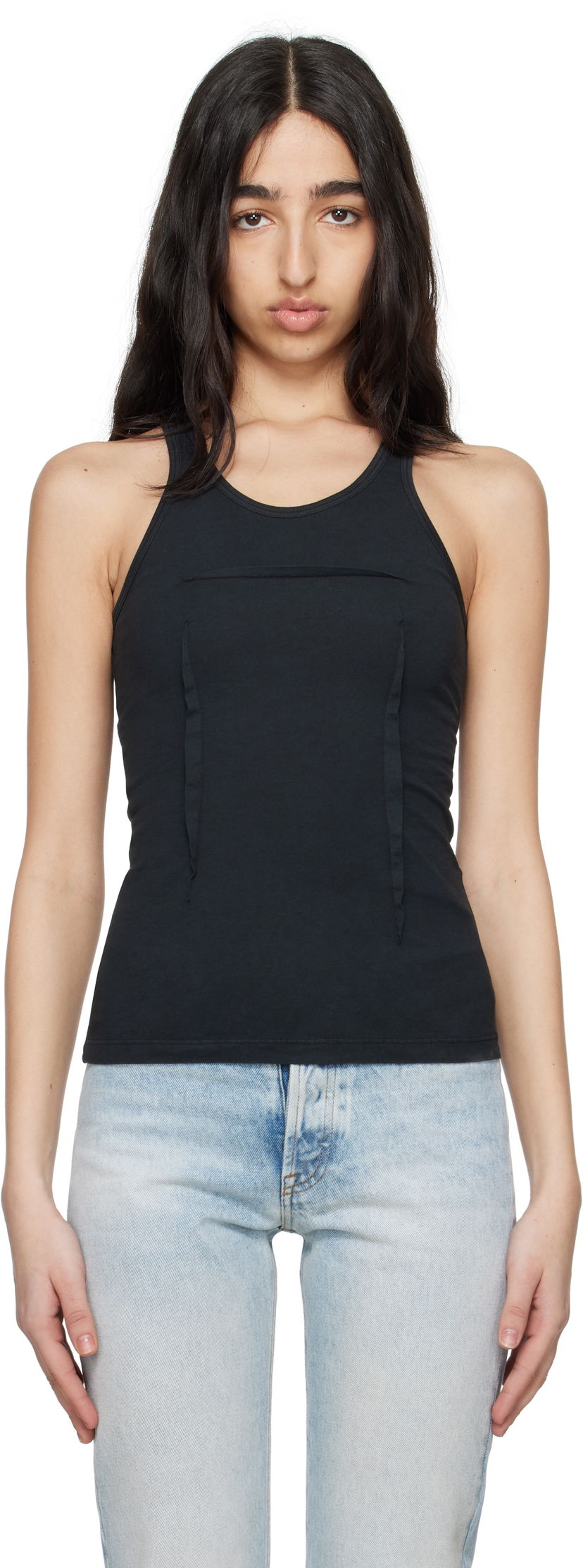 Majica brez rokavov Maison Margiela MM6 Maison Margiela Heavy Cotton Jersey Tank Top Črna | S62NL0051 M20108