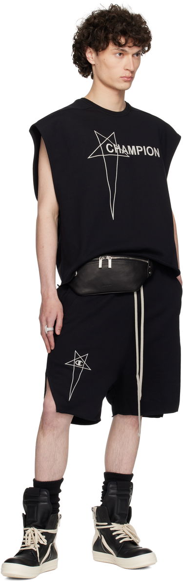 Majica brez rokavov Rick Owens Rick Owens Champion Edition Micro Tatlin Sleeveless T-Shirt Črna | CM01E1666 CHFE FELPA, 3