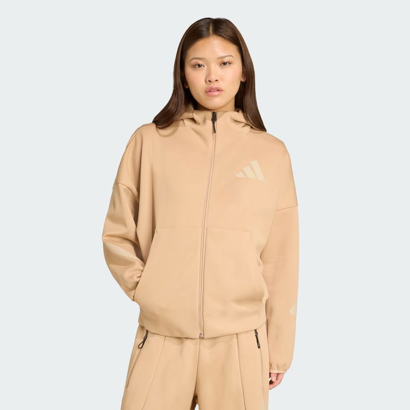 Pulover adidas Performance Z.N.E. Full-Zip Hoodie Bež | JY5970