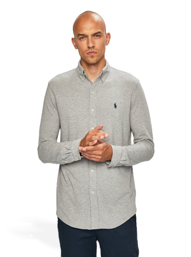 Srajce Polo by Ralph Lauren Featherweight Mesh Shirt Siva | 710654408019