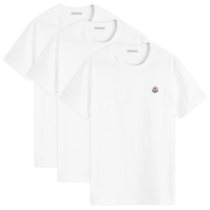 Majica Moncler Pack of 3 Lightweight Cotton Jersey T-Shirts White Large Bela | 8C000-26-829H8-001
