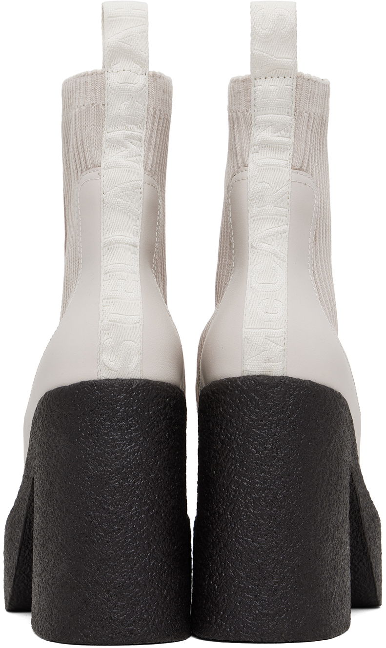 Superge in čevlji Stella McCartney Skyla Heeled Sock Boots Bela | 810440E00195, 1