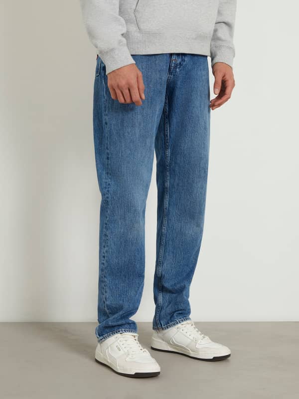 Hlače in kavbojke GUESS High Rise Relaxed Denim Pant Modra | M4RA66D58R2, 0