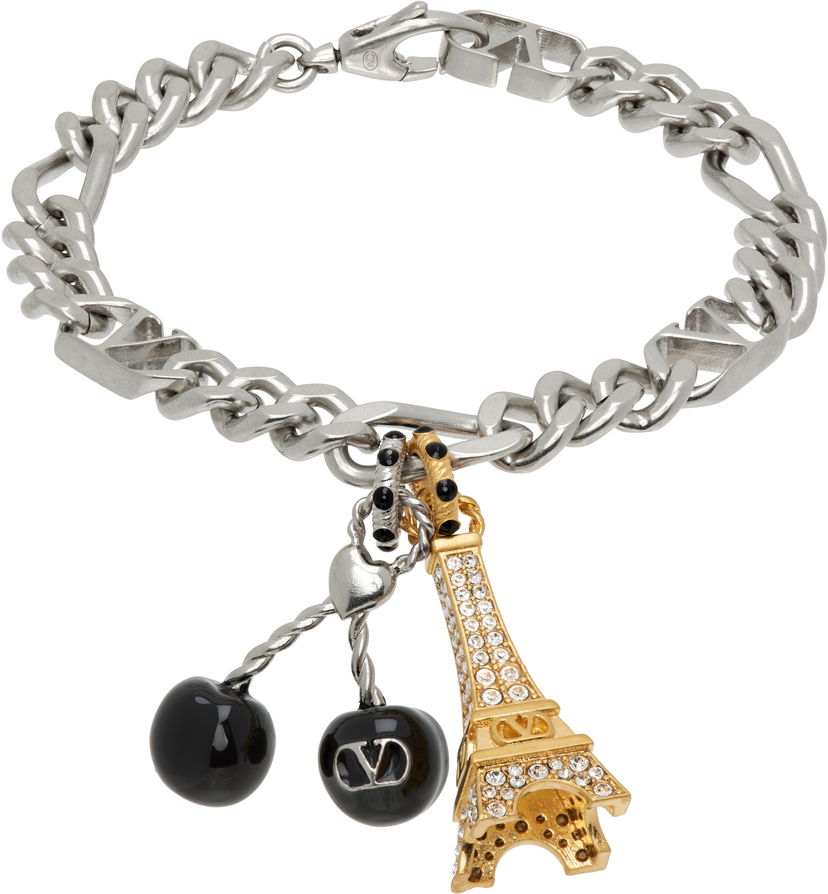 Zapestnica Valentino Valentino Garavani Chez Valentino Eiffel Tower Charm Bracelet Kovinski | 7Y2J0AL3VTI