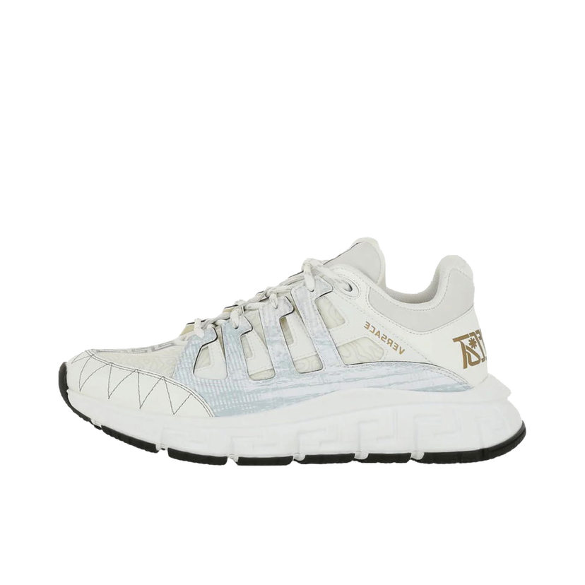 Superge in čevlji Versace Trigreca Glitter Sneaker White Gold (Women's) Bela | 1004182 D18TCG D0191 10024