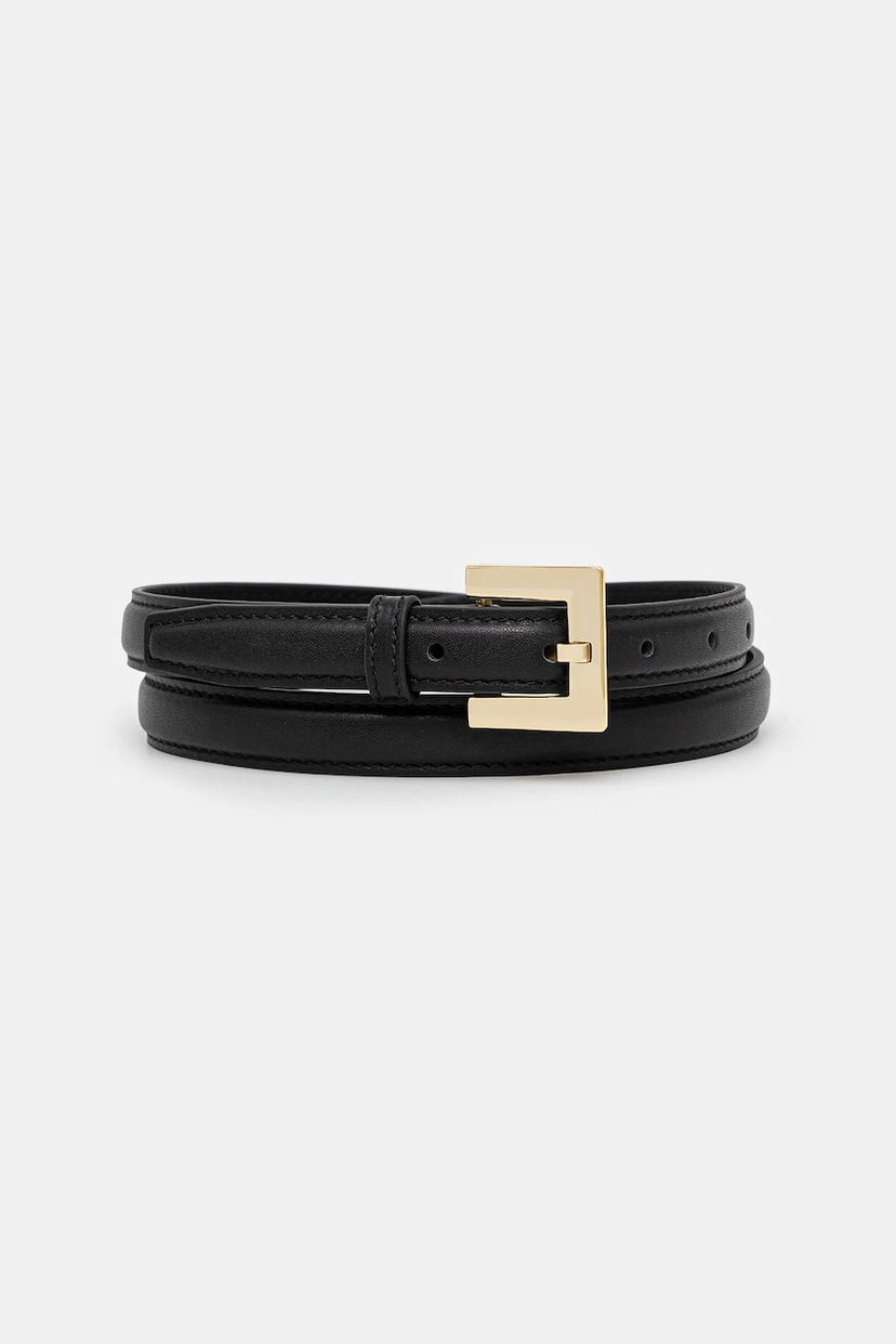 Pasovi Anine Bing Anine Bing Nicola Leather Belt Črna | A.12.2178