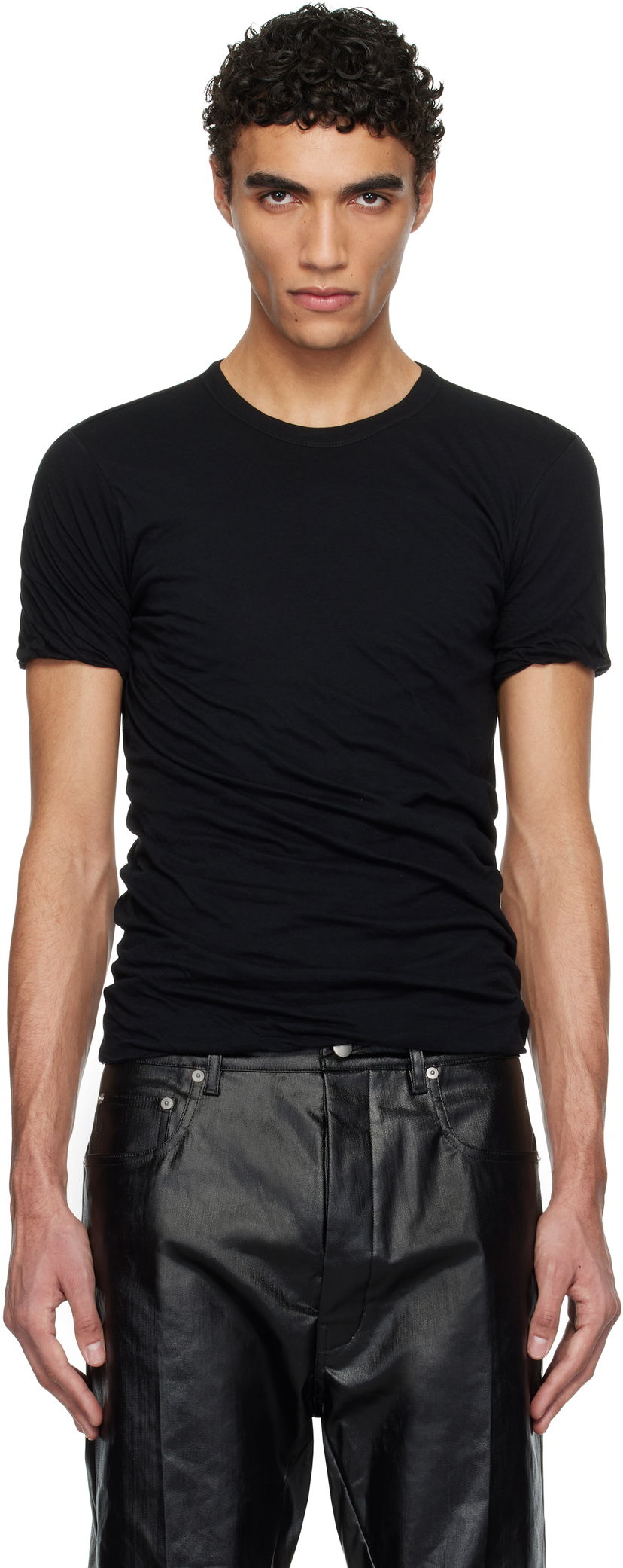 Majica Rick Owens Rick Owens Porterville Double Short Sleeve T-Shirt Črna | RU01E5256 UC