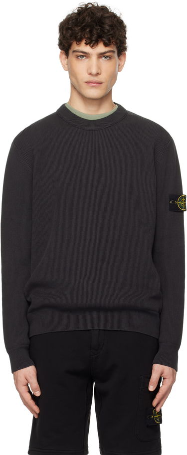 Pleteni pulover Stone Island Stone Island Ribbed Organic Cotton Crewneck Sweater Siva | K1S15 5100054 S00D8, 0