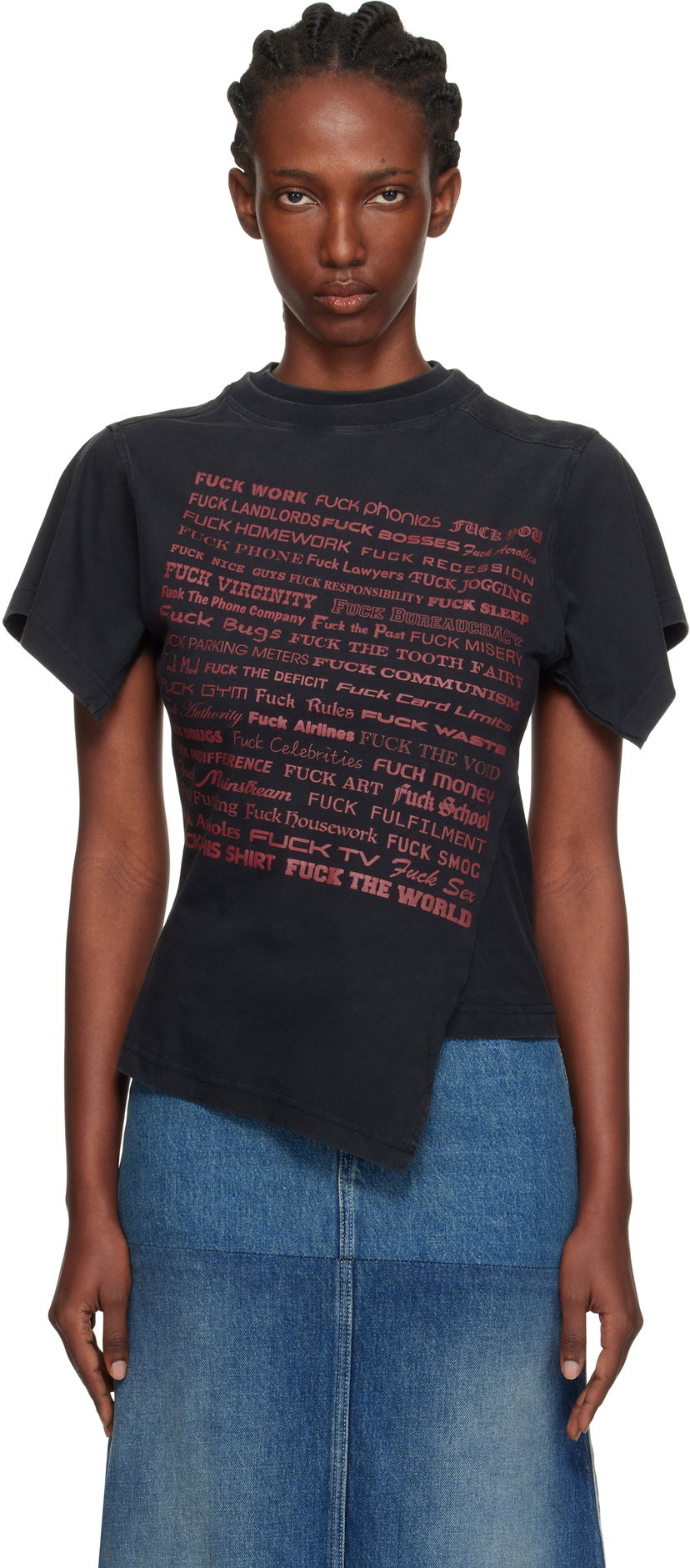 Majica VETEMENTS Vetements 'Fuck' Shifted T-Shirt Črna | WH76TR690B