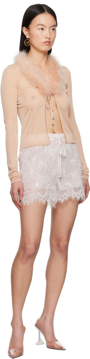 Pleteni pulover Blumarine Blumarine Feather Trim Knit Cardigan Roza | P522M558A, 3