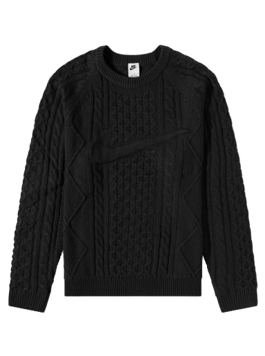 Pleteni pulover Nike Life Cable Knit Sweater Črna | DQ5176-010