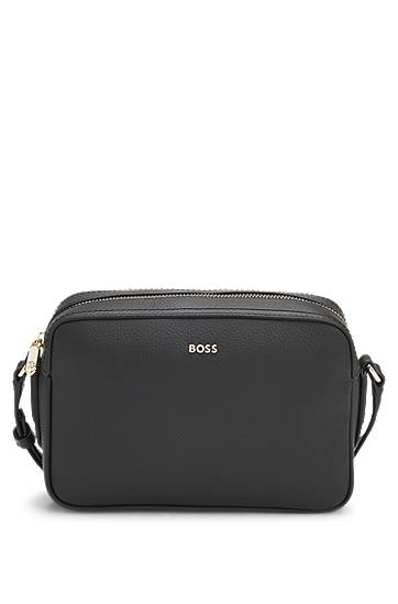 Torba za čez ramo BOSS BOSS Grained Leather Crossbody Bag Črna | 50547733