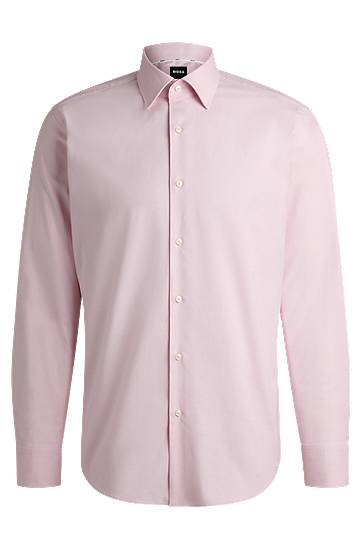 Srajce BOSS Easy-Iron Stretch Cotton Twill Shirt, Regular Fit Roza | 50527242