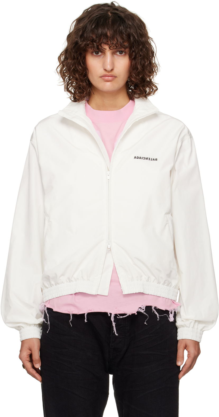 Trenirka Balenciaga Regular Track Jacket Bela | 790745 TPQ38