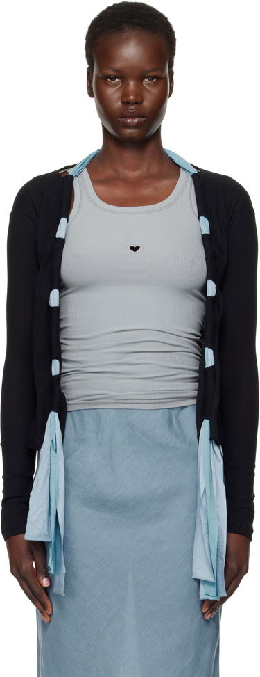 Pleteni pulover Baserange Circ Black & Blue Cardigan Črna | TOCC-RB-SP25, 0