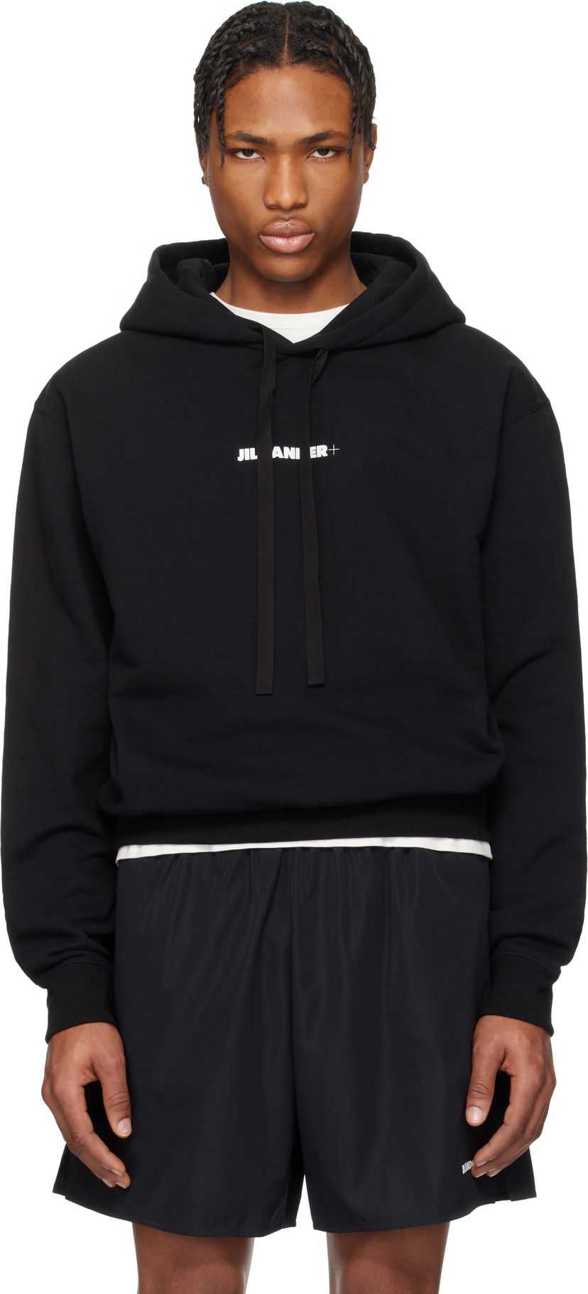 Pulover Jil Sander Jil Sander Logo Hoodie Črna | J47GU0129_J20039