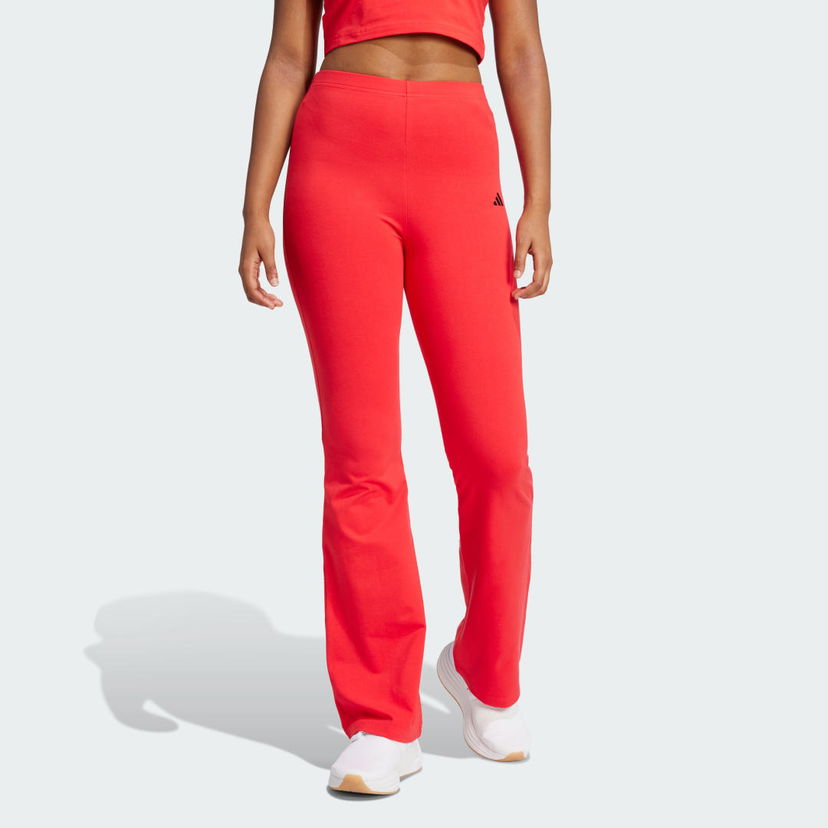 Trenirka adidas Performance Essentials Small Logo Flared Leggings Rdeča | JD3074