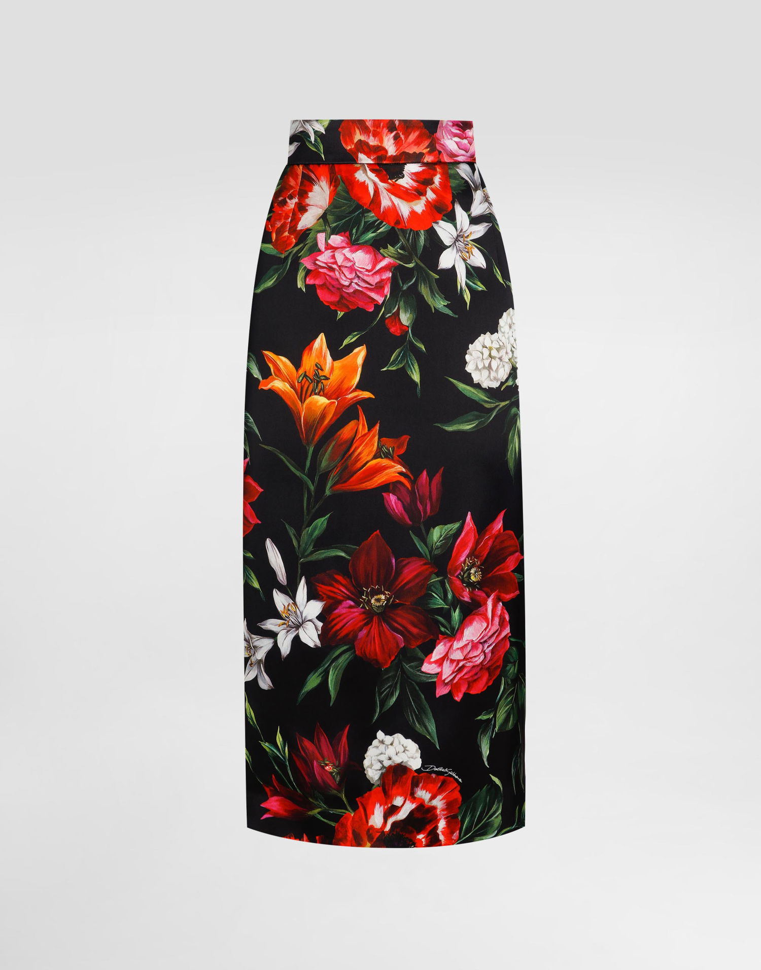 Krila Dolce & Gabbana Dolce & Gabbana Satin Midi Skirt with Flower Print Večbarvna | F4CS8TFSIB2HN5PB, 0
