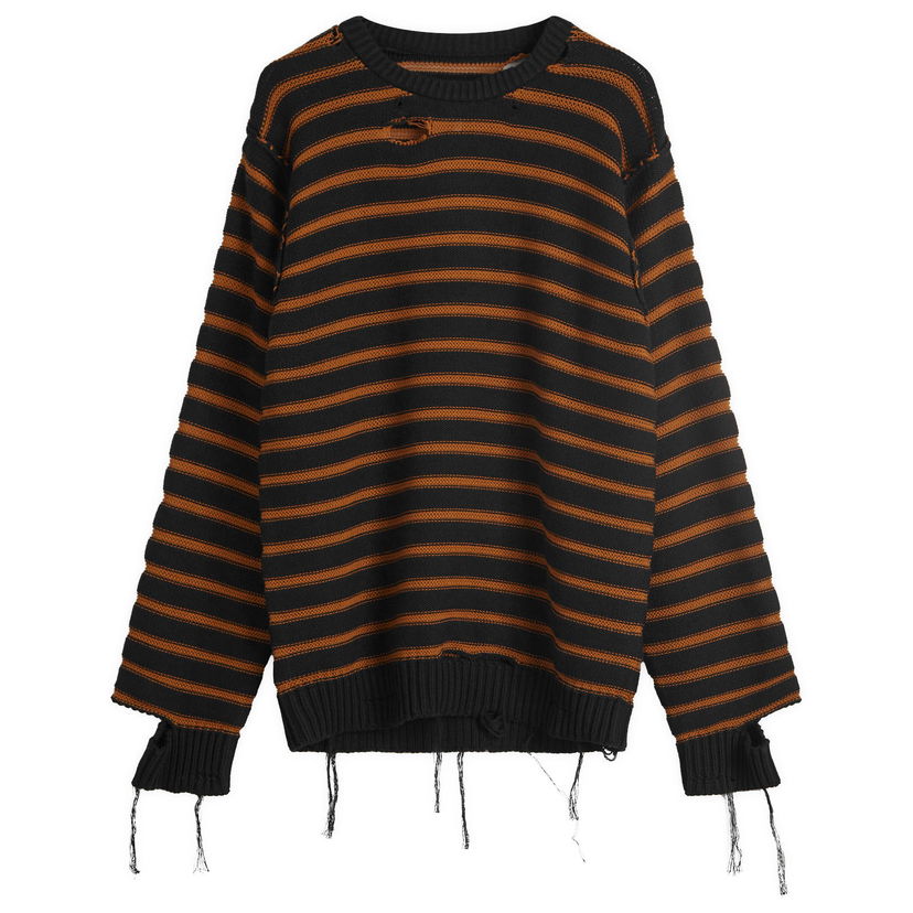 Pleteni pulover Maison Margiela MM6 Maison Margiela Striped Distressed Knit Jumper, Size Large Večbarvna | SH0HL0022-M13080-961