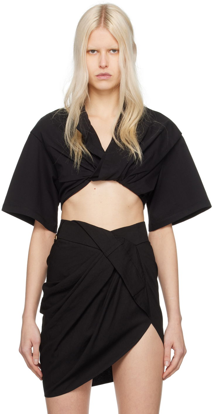 Majica Jacquemus Black Le Chouchou 'Le Bahia Court' Črna | 23H241TO076-2003