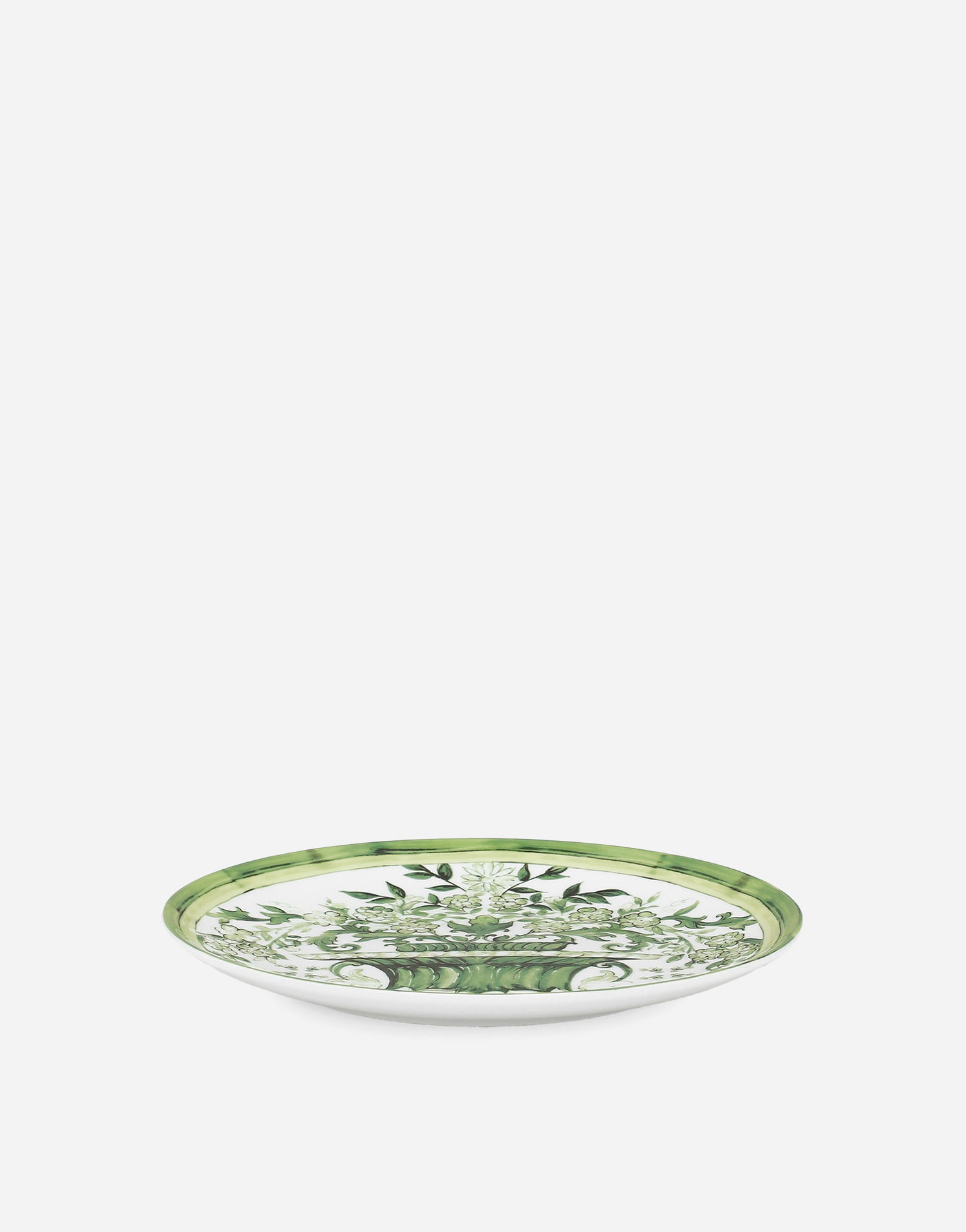 Home decor Dolce & Gabbana Dolce & Gabbana Set of 2 Porcelain Dinner Plates with Green Botanical Print Zelena | TC0S04TCA88UV019, 1
