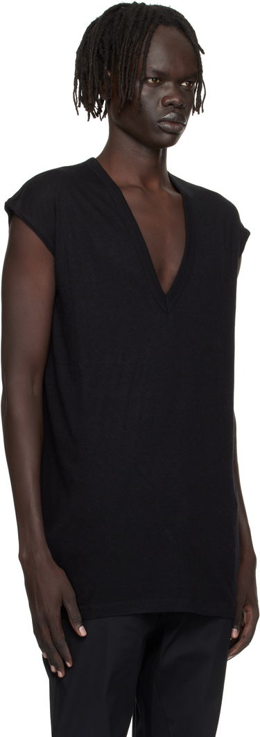 Majica Rick Owens Rick Owens Concordians Deep V-Neck T-Shirt Črna | RU02E1230 JR, 1