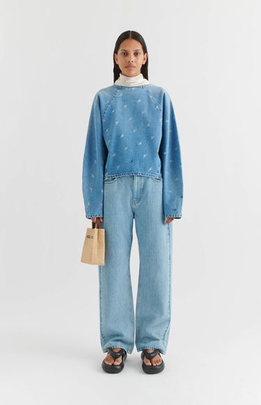 Pulover AXEL ARIGATO Daisy Script A Sweatshirt Modra | A2162001, 4