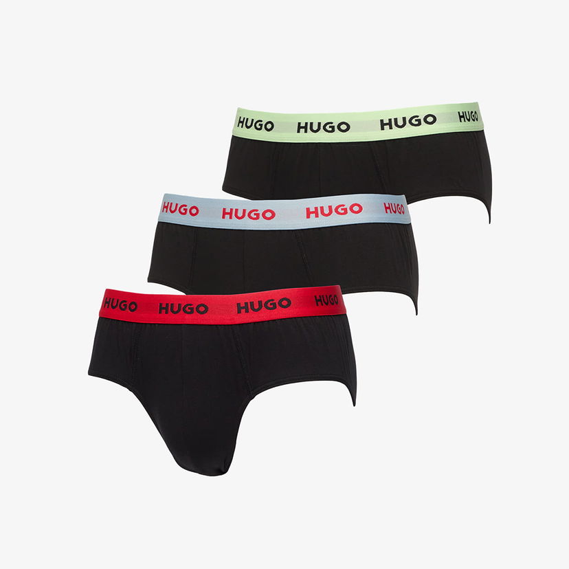 Boksarice BOSS Hugo Boss Cotton Stretch Hip Brief 3-Pack Črna | 50532570-980