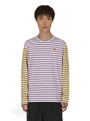 Majica Comme des Garçons Bi-Color Stripe T-Shirt Lila | P1T318 4
