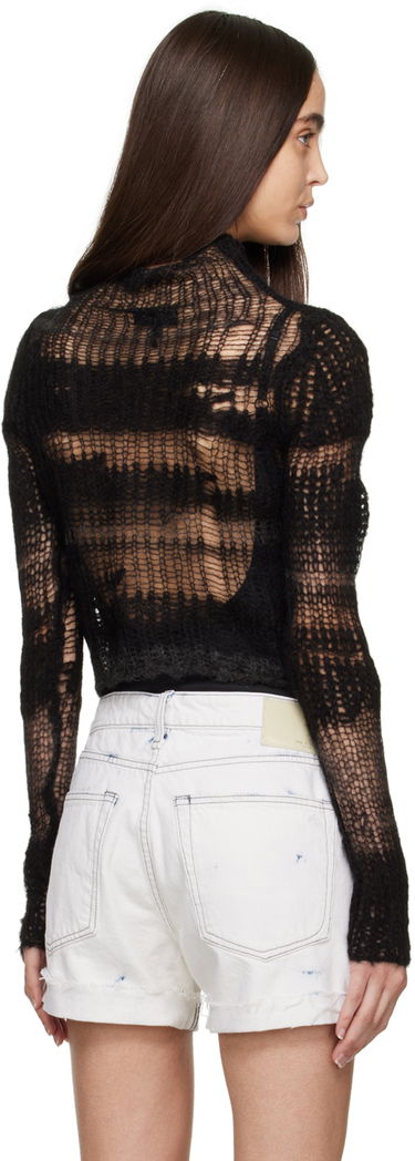 Pleteni pulover rag & bone Lillian Open-Knit Sweater Črna | WAS22FS048FW48, 2