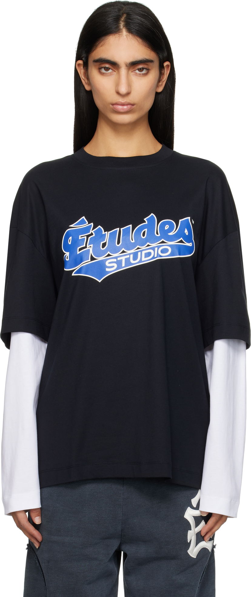 Majica Études Double Sleeve T-Shirt Etudes Studio Črna | H24MMTSH184-99