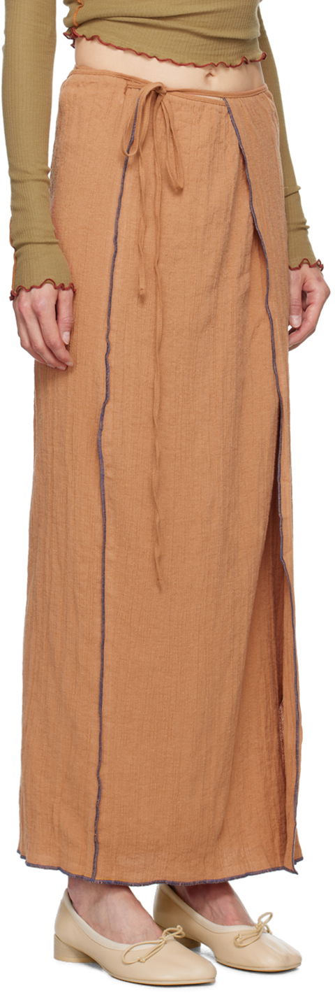 Krila Baserange Maxi Skirt with Front Slits Bež | SKSKW-CL-AU24, 1
