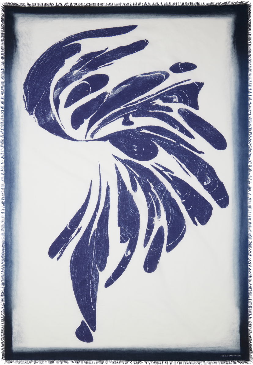 Šala Dries Van Noten Dries Van Noten Printed Shawl Modra | 251-081300-1007