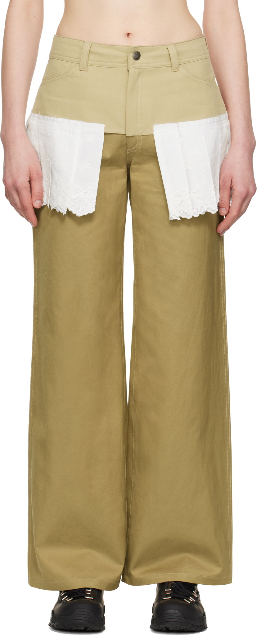 Hlače Andersson Bell Andersson Bell Lace Pleats Skirt Trousers Bež | apa798w