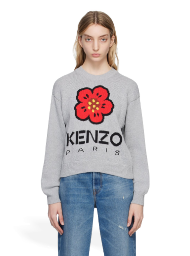 Pleteni pulover KENZO Paris Boke Flower Sweater Siva | FD52PU3803LD