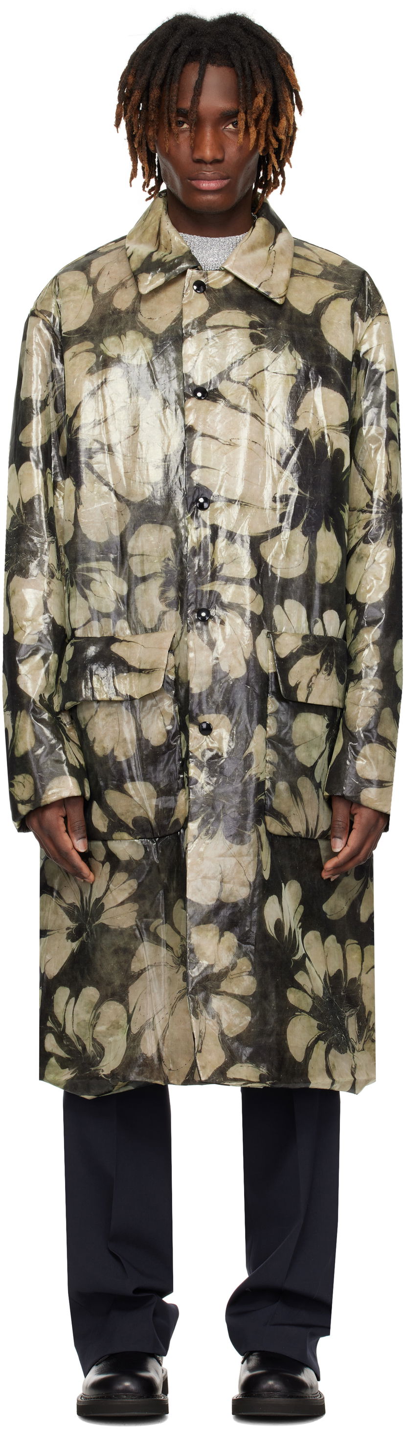 Dežni plašč Dries Van Noten Dries Van Noten Loose Fit Mac Coat Večbarvna | 251-020222-1102