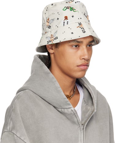 Klobuk Palm Angels Palm Angels Pin Up All Over Print Bucket Hat Bež | PMLA039S25FAB0040B84, 1
