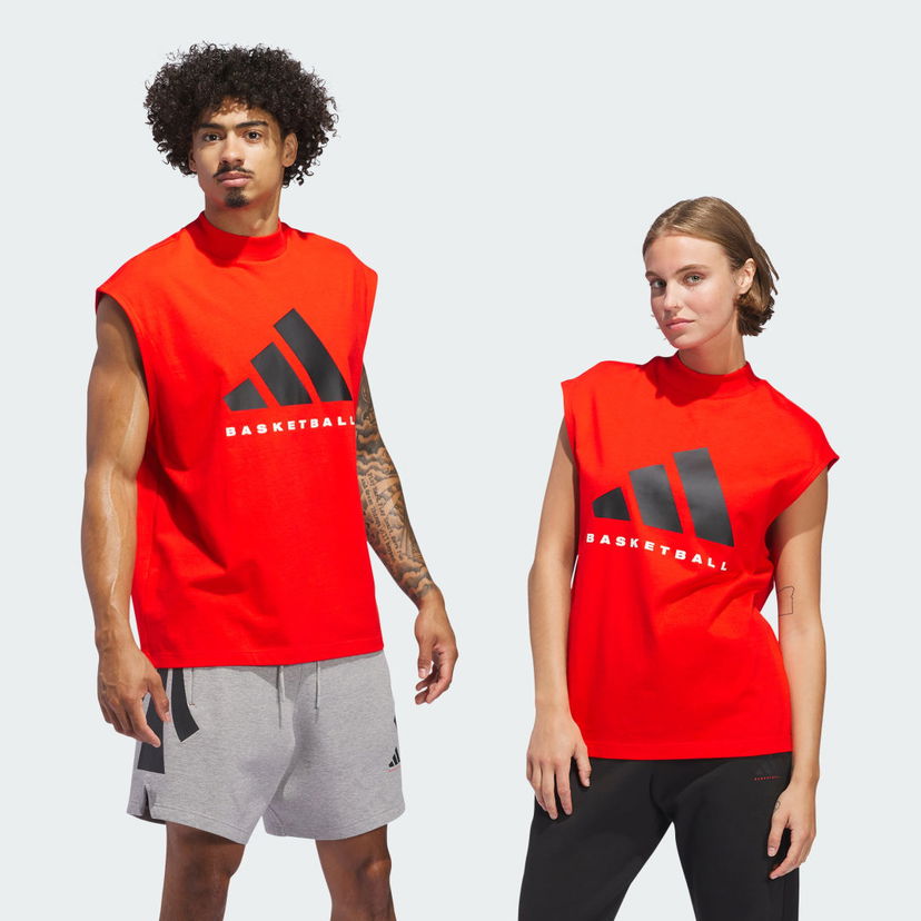 Majica brez rokavov adidas Performance Basketball Sleeveless T-Shirt Rdeča | JE3770