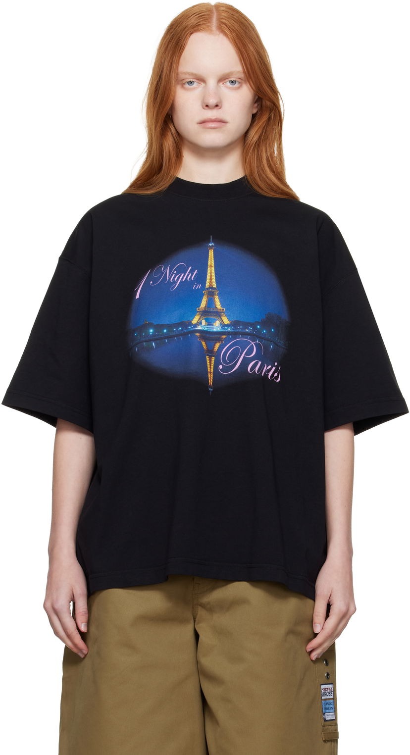 Majica VETEMENTS VETEMENTS 'Night In Paris' Oversized T-Shirt Črna | UH76TR410B