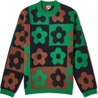Pleteni pulover KENZO Boke Checkerboard Crewneck Zelena | FD65PU4043CH-57, 1