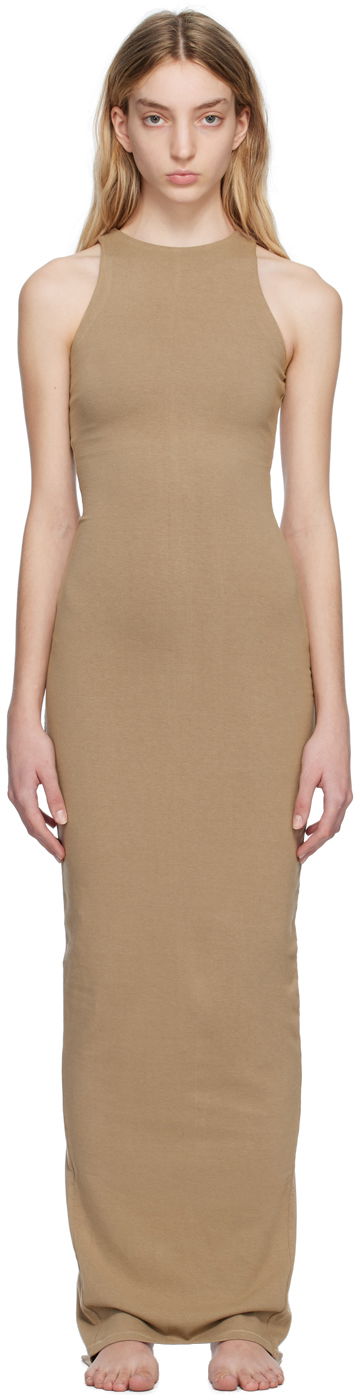 Obleke SKIMS Outdoor Basics Tank Dress Bež | DR-MAX-2781