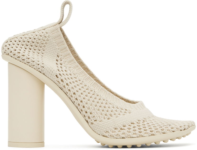 Superge in čevlji Bottega Veneta Knitted Pumps With Heel Bež | 787056 V3XY0