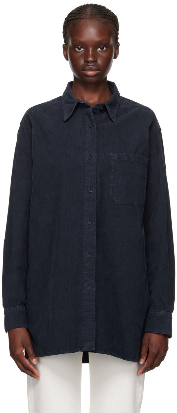 Srajce The Row Corduroy Oversized Shirt Modra | 7553-W2789